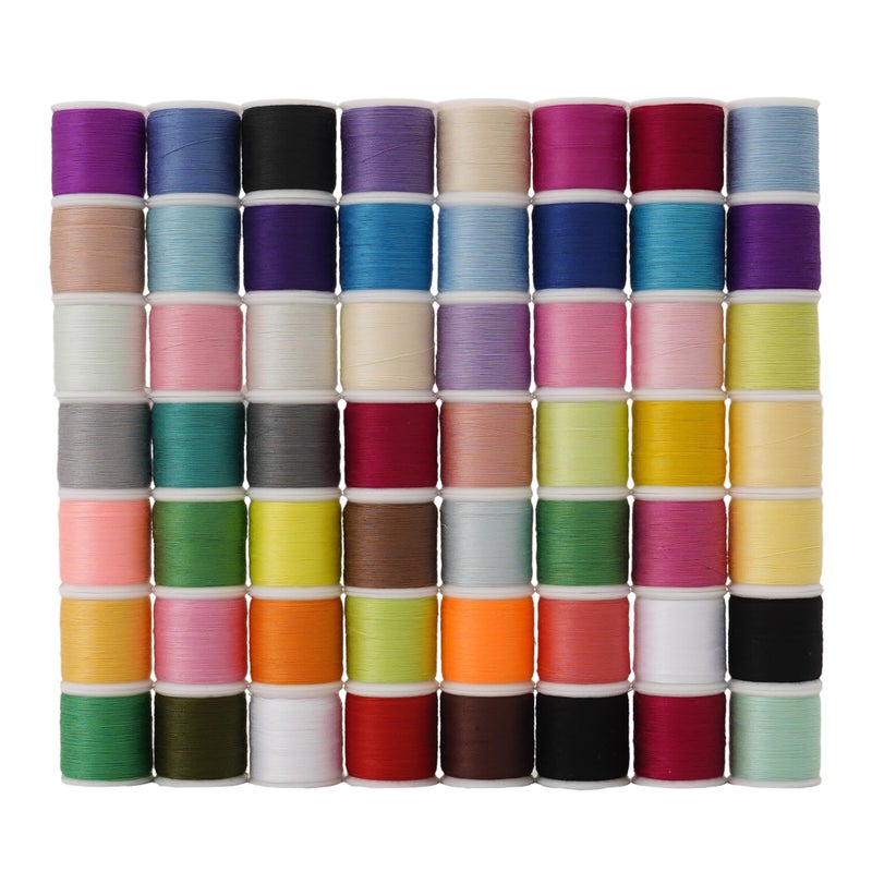 LRDCREEE 56 Spools Sewing Thread Kit for Hand Sewing and Machine Sewing Use  Colorful Polyester Thread Set 100 Yards Per Spool  5600 Yards Total - Image 1